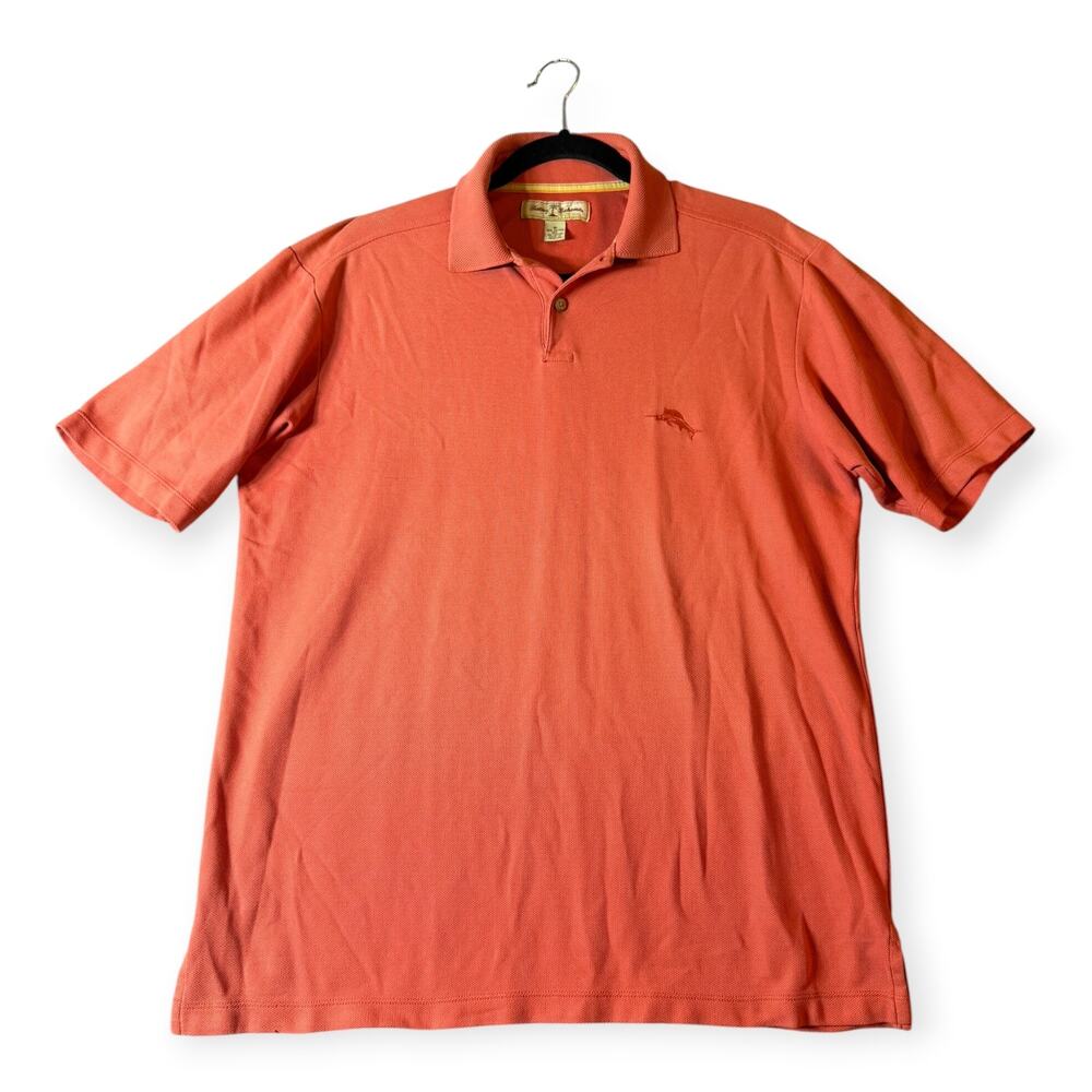 Tommy Bahama Relaxed Fit Polo Golf Shirt, Salmon, Men's Medium